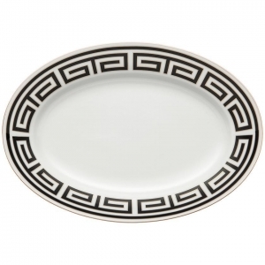 Ginori Labirinto Black Oval Platter- 15.5"